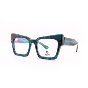 MONARKH Reign Teal & Black Marble Eyeglasses